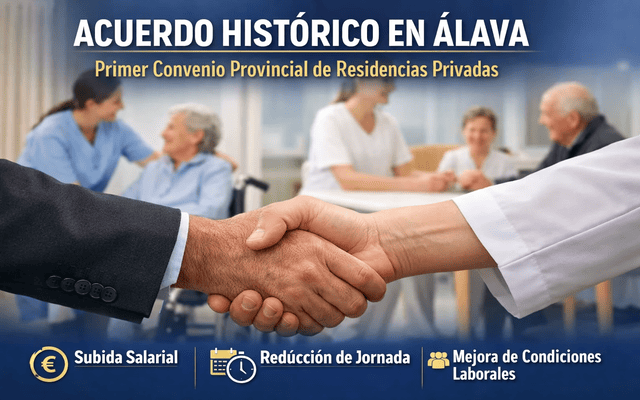 Acuerdo histórico en Álava: el primer convenio provincial para residencias privadas pone fin a seis años de conflicto