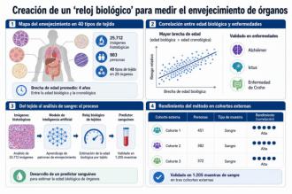 Crean un 'reloj biológico' que mide el envejecimiento de cada órgano