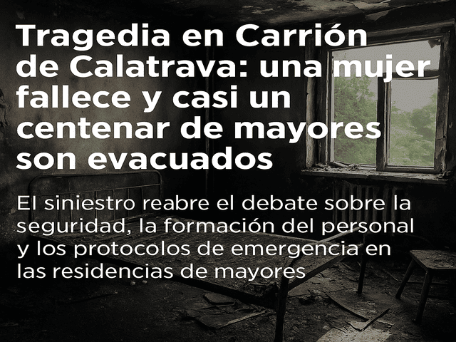 Tragedia en Carrión de Calatrava: una mujer fallece y casi un centenar de mayores son evacuados tras un incendio