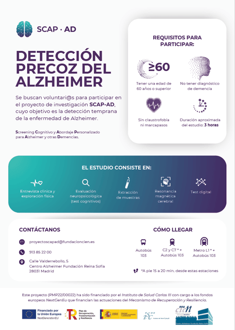 El programa SCAP-AD, un proyecto pionero para identificar la enfermedad en sus primeras fases