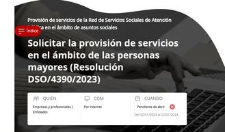Derechos Sociales de Cataluña solicita la provisión de servicios en el ámbito de las personas mayores (Resolución DSO/4390/2023)
