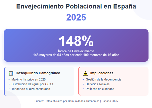 Índice de Envejecimiento en España 2025