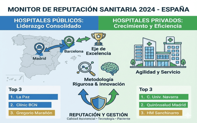 La élite de la sanidad española: Radiografía del liderazgo en el Monitor de Reputación Sanitaria 2024