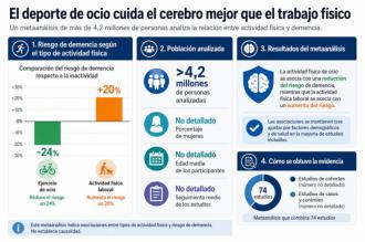 El deporte de ocio cuida el cerebro mejor que el trabajo físico