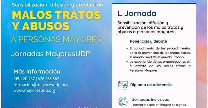 Cómo será la jornada contra el maltrato a las personas mayores de UDP en Lugo del 7 de junio.