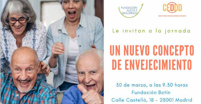 Jornada sobre envejecimiento del CEDDD y la Fundación Alicia y Guillermo en Madrid.