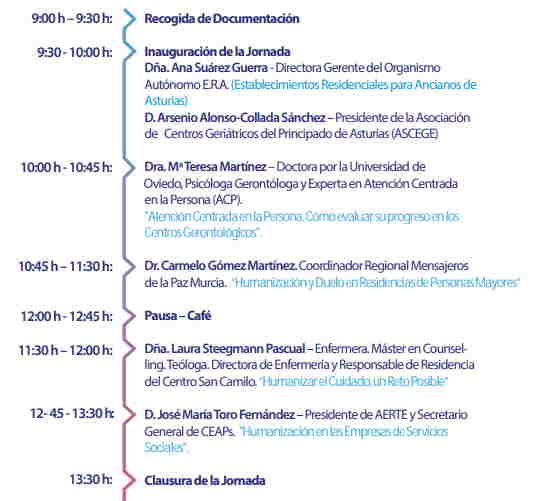 Programa de la Jornada de ASCEGE del 22 de octubre en Oviedo (Asturias).