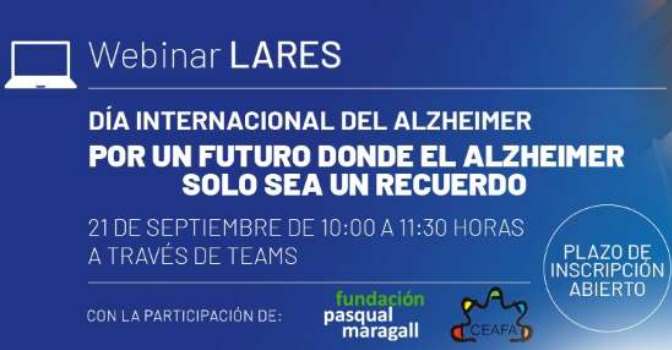 Lares organiza un webinar sobre Alzheimer el 21 de septiembre