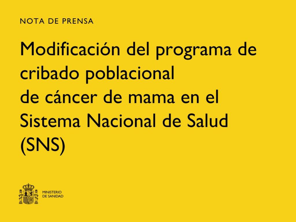 Sanidad extiende el cribado de cáncer de mama a mujeres de 45 a 74 años
