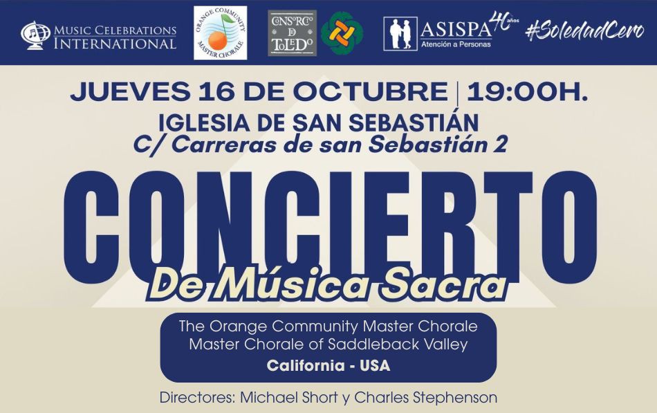 Concierto gratuito de música sacra en Toledo el 16 de octubre