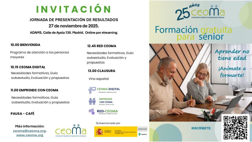 Presentación de resultados del programa para mayores en Madrid